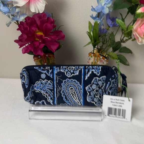 Vera Bradley Handbags - NWT Vera Bradley Blue Bandana On A Roll Case Retired Pattern